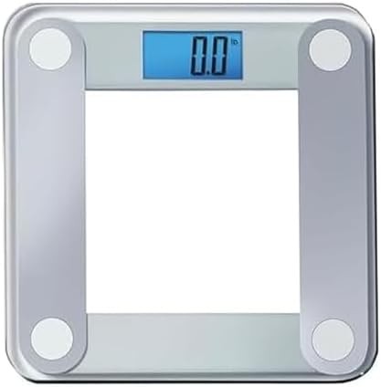 Grey backlit display digital bathroom scale