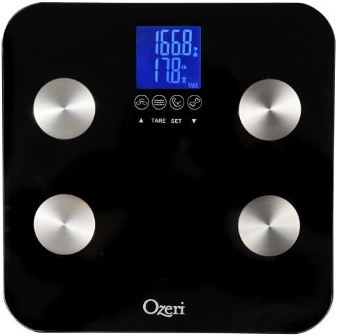 Body fat analyzer scale with touch controls