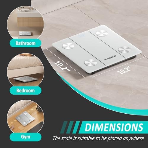 White tempered glass digital fitness scale — photo 3