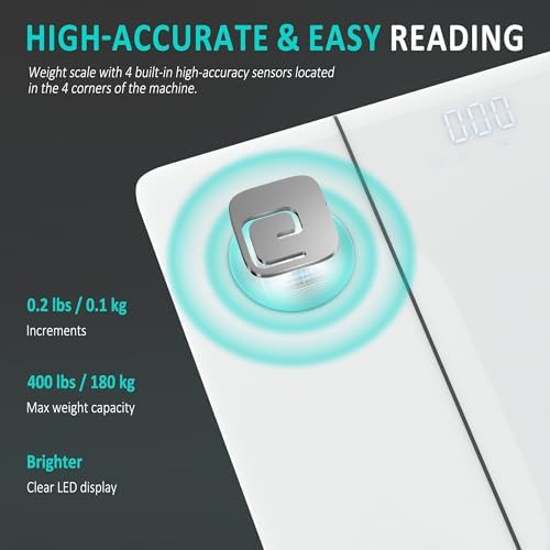 White tempered glass digital fitness scale — photo 4