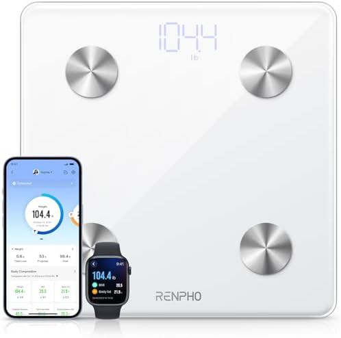 White bluetooth smart scale for body fat