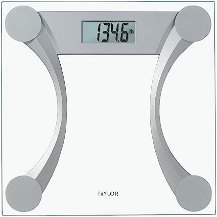 Silver metallic accent clear glass scale