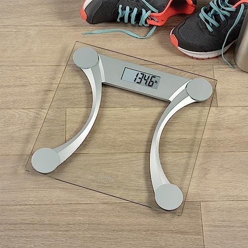 Silver metallic accent clear glass scale — photo 3