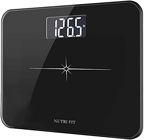 Black tempered glass scale with extra wide platform