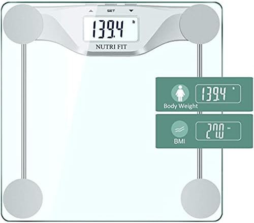 Silver digital scale with BMI calculation