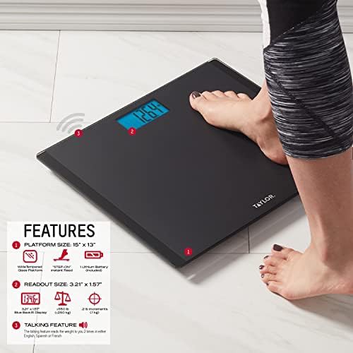 Black talking tempered glass scale 550 lb — photo 5