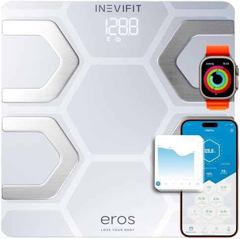 Eros white smart body fat scale with app