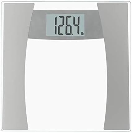 Silver tempered glass digital bathroom scale