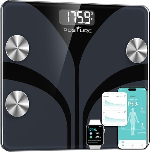 Black smart scale with BMI health monitoring