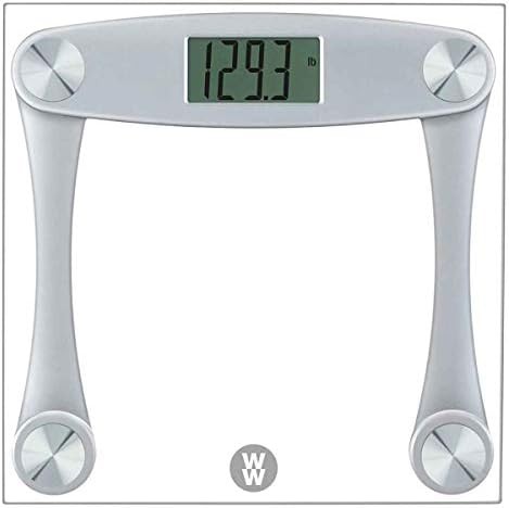 Silver frame glass digital bathroom scale