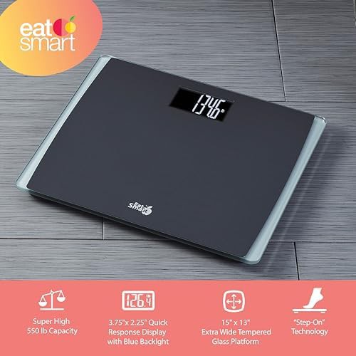 Black extra wide tempered glass scale 550 lb — photo 3