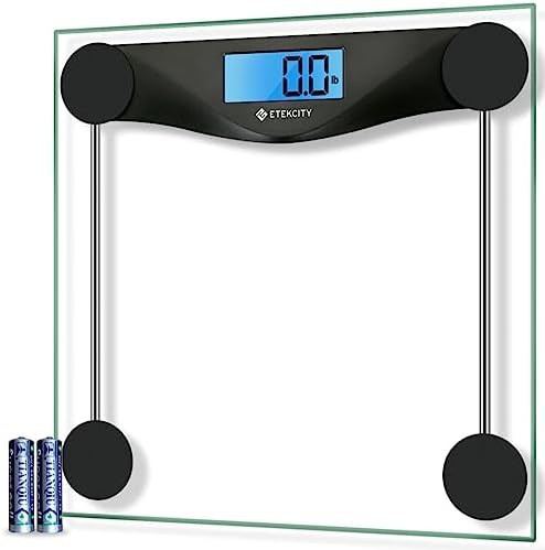 Black digital tempered glass body weight scale
