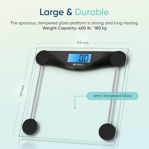Black digital tempered glass body weight scale — photo 4