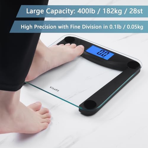 Black digital scale with blue backlight — photo 4