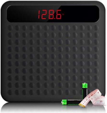 Digital bathroom scale with non slip silicone platform