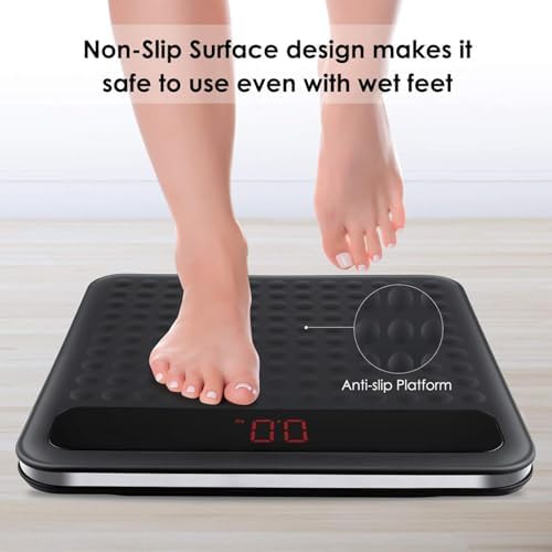 Digital bathroom scale with non slip silicone platform — photo 4