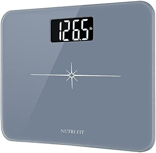 Grey tempered glass scale with ultra wide base