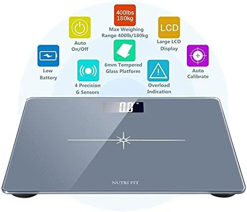Grey tempered glass scale with ultra wide base — photo 4