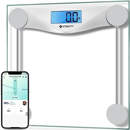 Bluetooth bathroom scale with 400 pound capacity