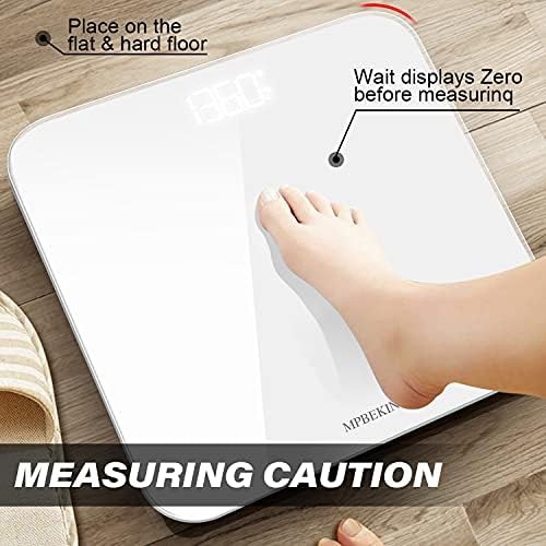 White digital bathroom scale with backlit display — photo 3