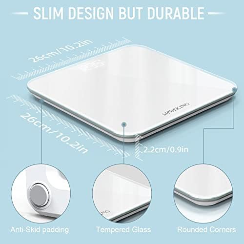 White digital bathroom scale with backlit display — photo 4