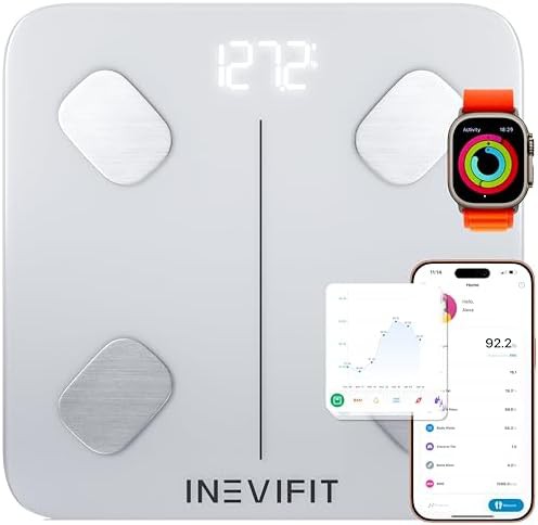 White Bluetooth body composition analyzer scale