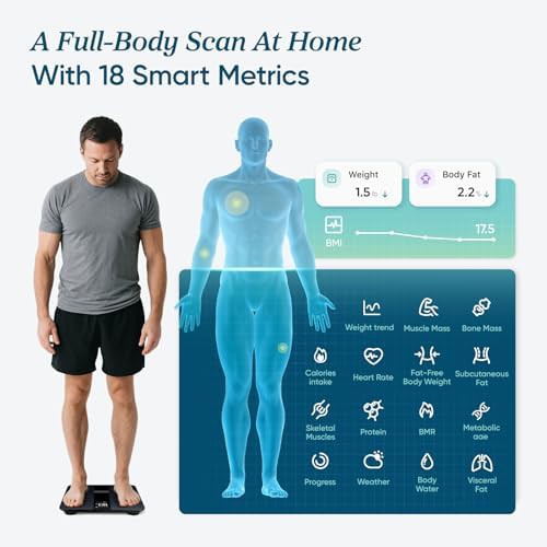 Smart Wi-Fi body weight and fat scale in black — photo 4
