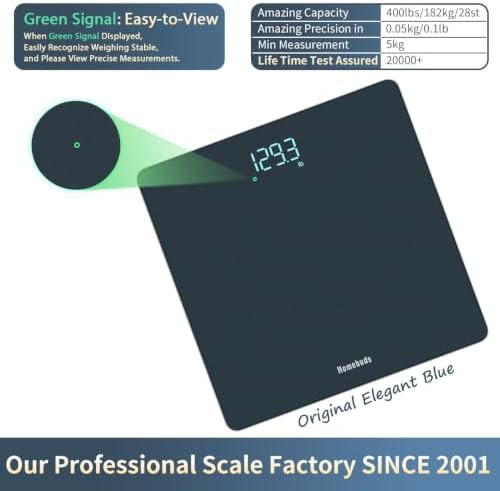 Blue tempered glass digital bathroom scale — photo 3