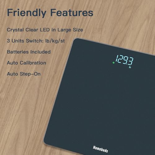 Blue tempered glass digital bathroom scale — photo 5