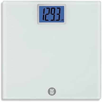 White tempered glass scale with backlit screen