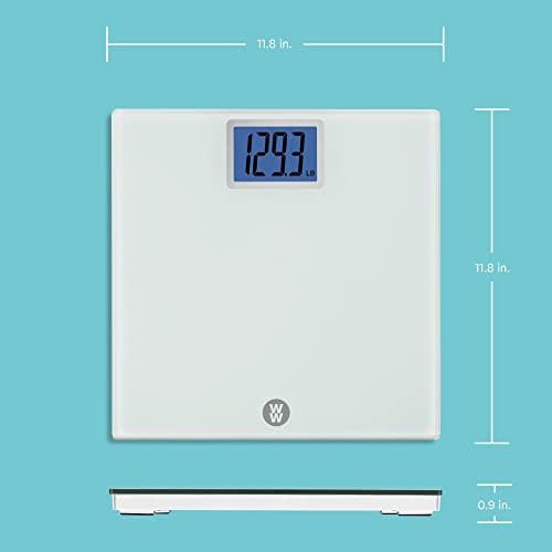 White tempered glass scale with backlit screen — photo 5