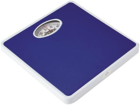 Blue mechanical analog bathroom scale