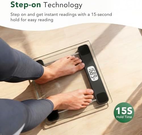 Tempered glass fitness scale with measuring tape — photo 3