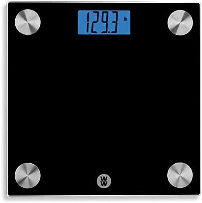 Black tempered glass scale with backlit display