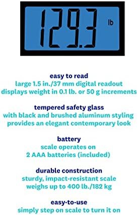 Black tempered glass scale with backlit display — photo 3