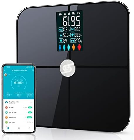Black smart scale with large LCD
