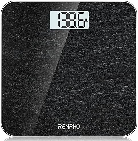 Digital bathroom scale with marble pattern