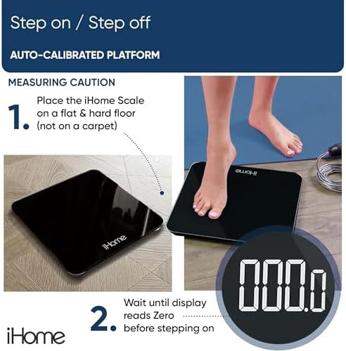 iHome black digital bathroom scale with batteries — photo 4