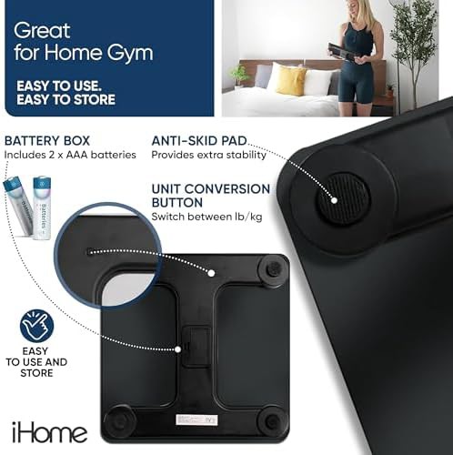 iHome black digital bathroom scale with batteries — photo 5