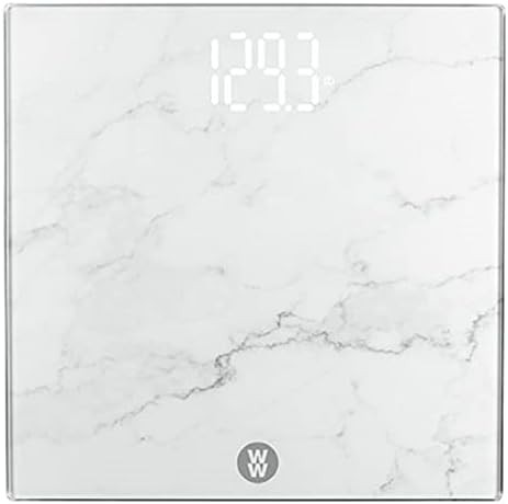 White marble finish digital bathroom scale