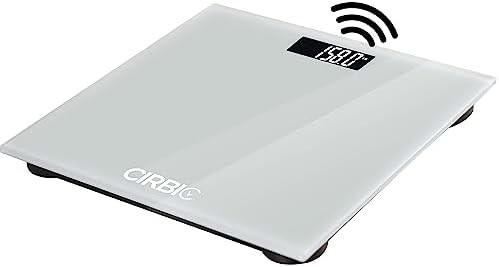 Cirbic talking bathroom scale with glass