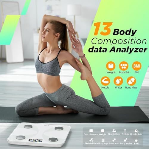 White smart scale with thirteen metrics — photo 3