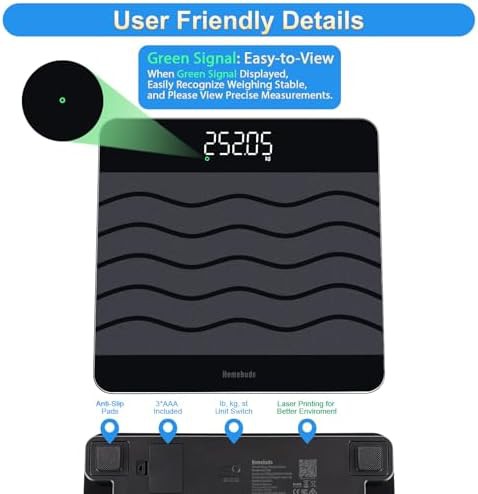 Black tempered glass high capacity smart scale — photo 3