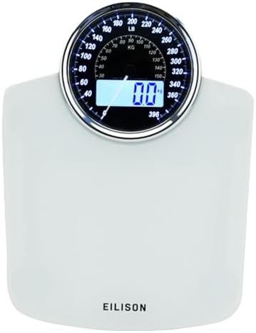 White dual display bathroom scale