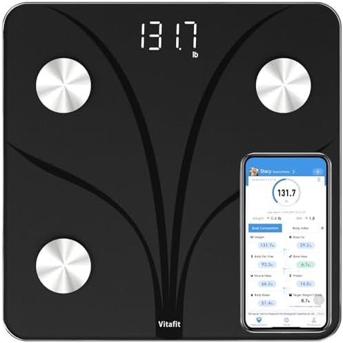 Black smart weight scale with app sync