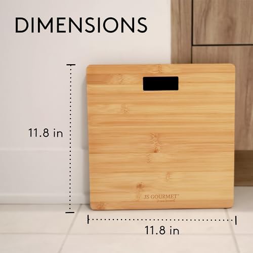 Slim digital scale with bamboo wood platform — photo 3