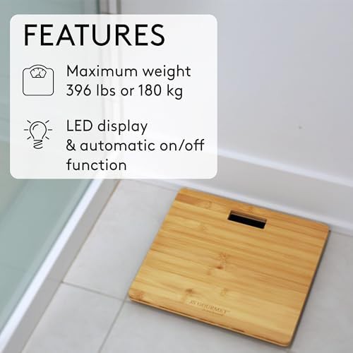 Slim digital scale with bamboo wood platform — photo 5