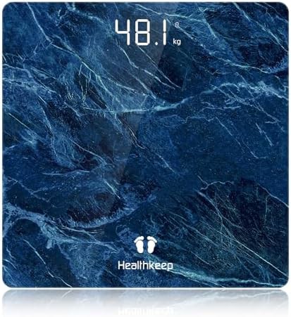 Marble blue slim digital bathroom scale