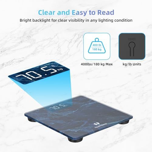 Marble blue slim digital bathroom scale — photo 3