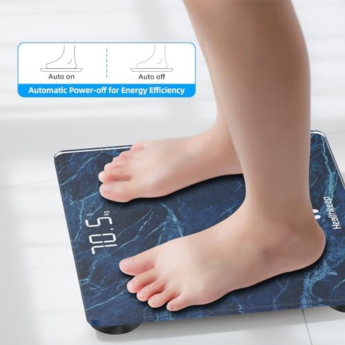 Marble blue slim digital bathroom scale — photo 4
